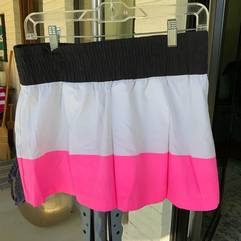 Adidas Stella McCartney Black, White, and Pink Tennis Skirt